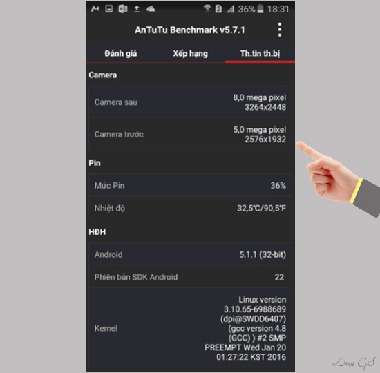 Thông tin về Camera, GPU ..