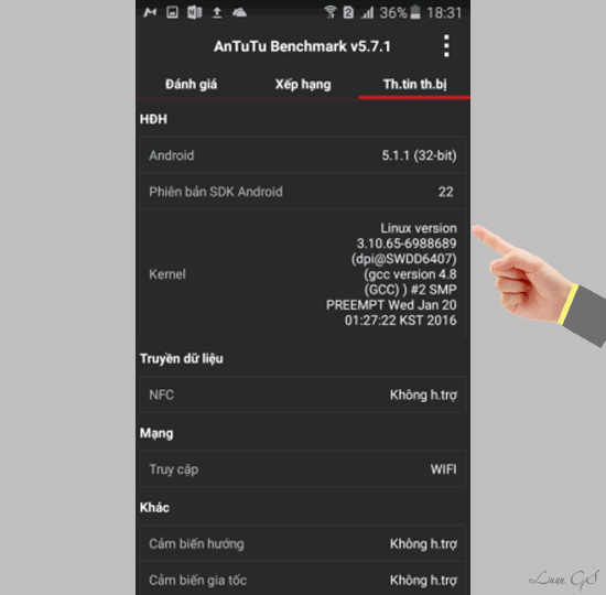 Các cảm biến trên máy