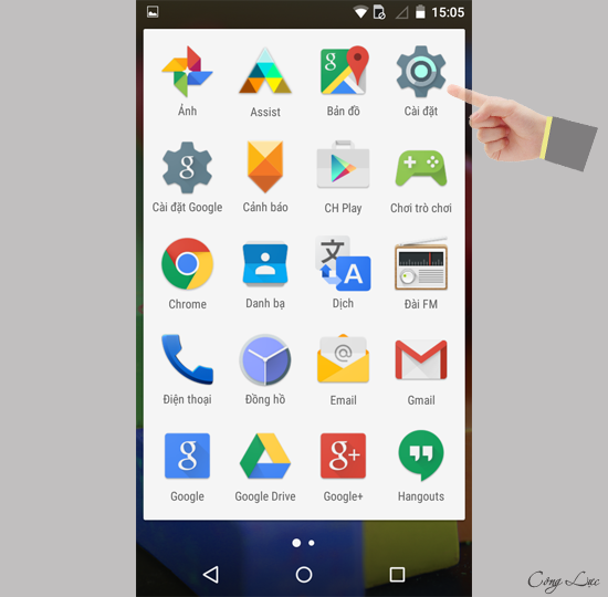 chọn c&agrave;i đặt