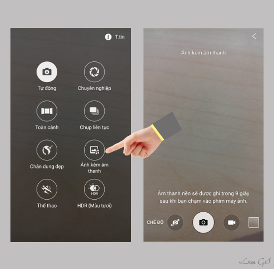 Chế độ chụp ảnh kèm theo âm thanh