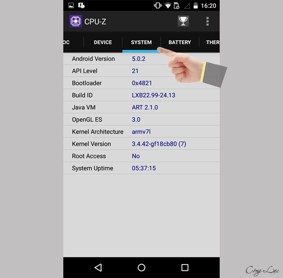 xem phiên bản phần mềm trên điện thoại