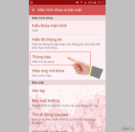 Chạm vào Thông báo