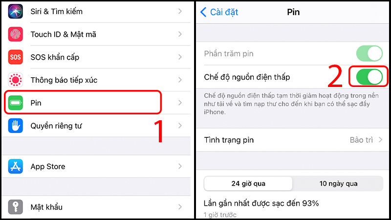 Cách bật chế độ tiết kiệm pin trên iPhone