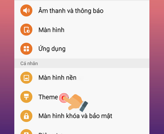 Chọn Theme