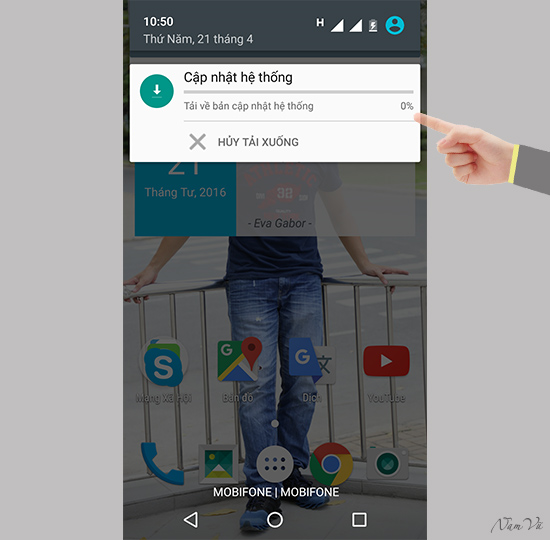 Quá trình tải về bằng 3G khoảng 5 phút