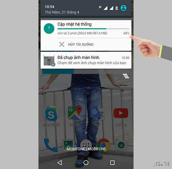 Phiên bản phần mềm Android 6.0.1 có dung lượng 387,4 MB