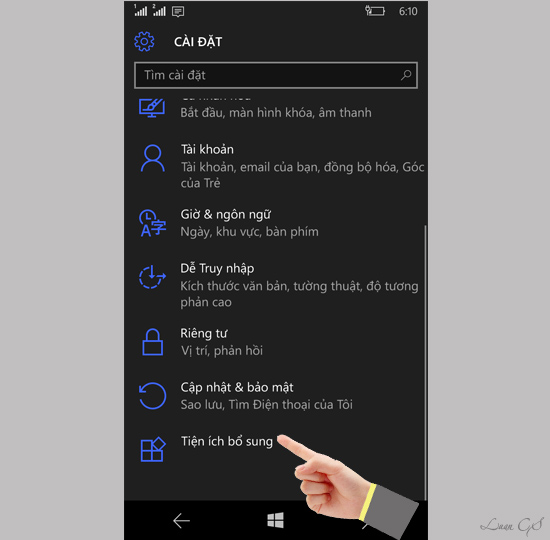 Tiện ích bỗ sung