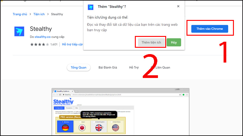  chọn chuột trái vào nút “Thêm vào Chrome” hoặc “Add to Chrome” để Chrome tự động thêm vào