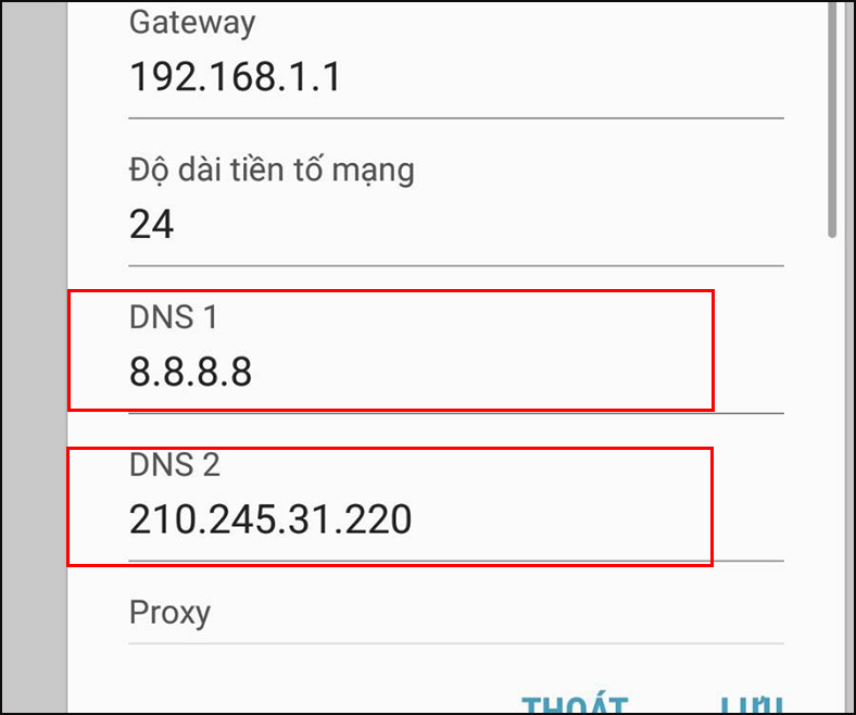  8.8.8.8 – 8.8.4.4 hoặc 208.67.222.222 – 208.67.220.220