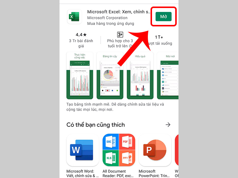 Đừng bỏ lỡ cơ hội sử dụng Excel trên điện thoại Android của bạn. Hãy cài đặt ứng dụng Excel trên Google Play ngay bây giờ để sử dụng tính năng tuyệt vời này trên điện thoại của bạn.