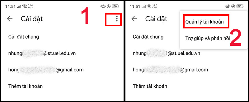 Vào ứng dụng gmail trên điện thoại