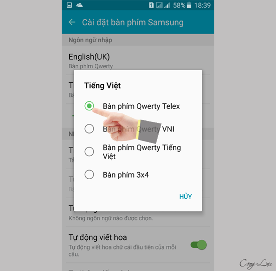 chọn kiểu gõ phù hợp