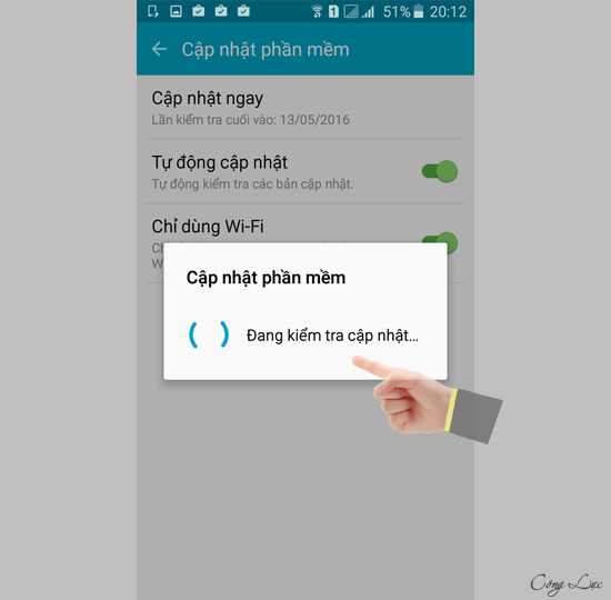 đợi quá trình kiểm tra cập nhật