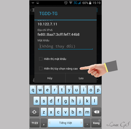 Hiển thị t&ugrave;y chọn n&acirc;ng cao