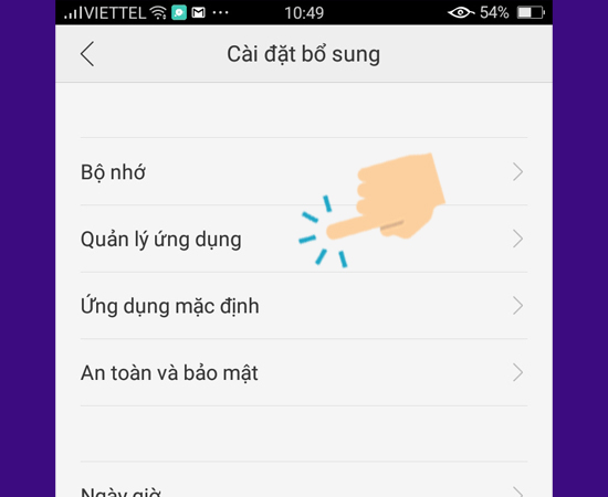 Chọn Quản lý ứng dụng