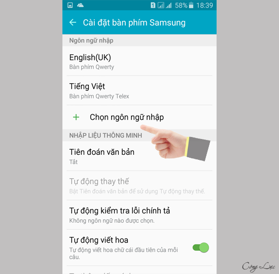 vào ngôn ngữ nhập