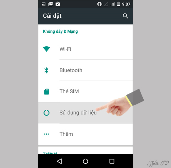 Chọn "Sử dụng dữ liệu"