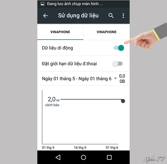 Bật "Dữ liệu di động" 