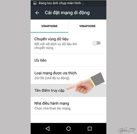 Chọn "Tên điểm truy cập"