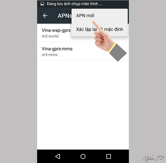 Chọn "APN mới"