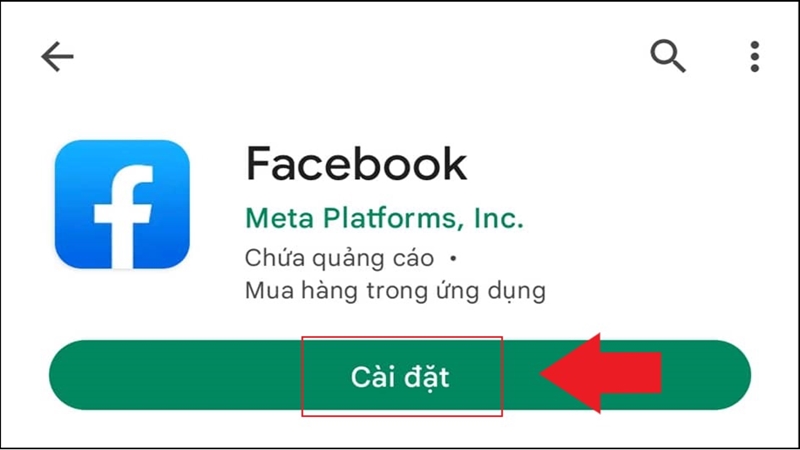 Bạn cài đặt Facebook trước để đăng nhập