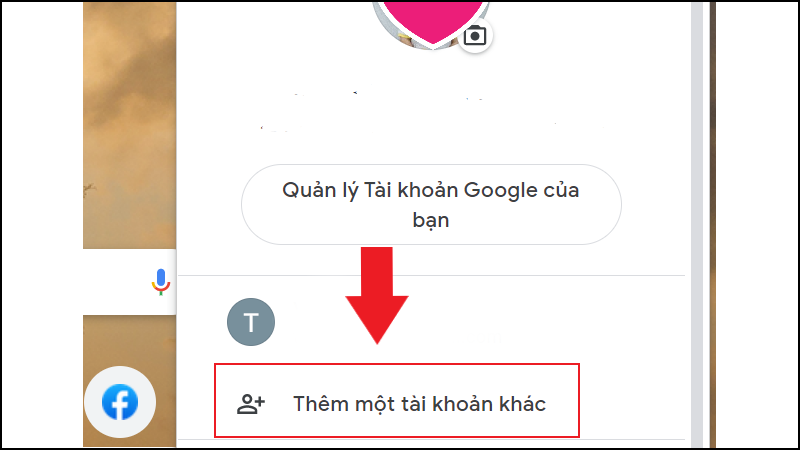 Bạn bấm vào thêm một tài khoản khác