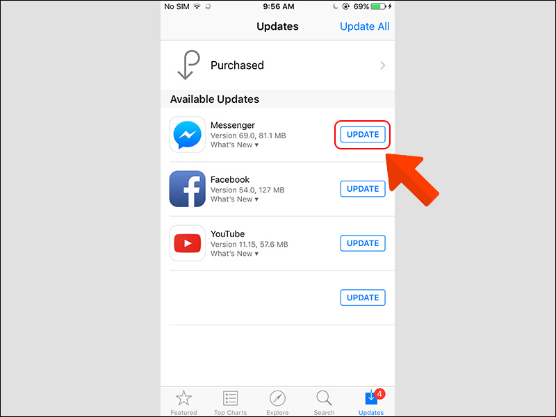 Cập nhật Facebook trên App Store