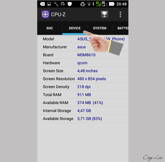 Cách kiểm tra CPU-Z trên điện thoại Asus Zenfone Go ZB452KG ...