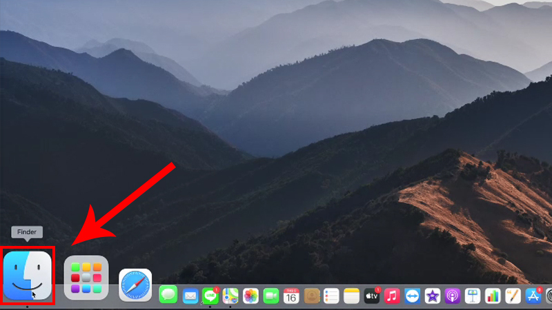 Vào Finder để truy cập file muốn nén trên Mac của bạn