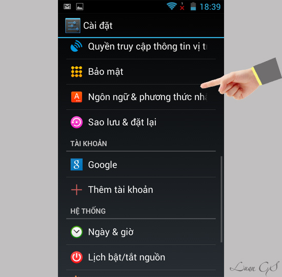​Ngôn ngữ và phương thức nhập