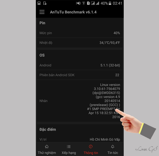 Th&ocirc;ng tin Pin, HĐH...