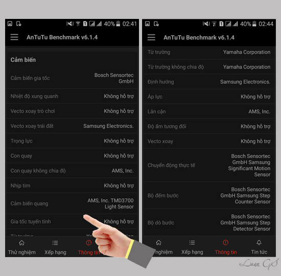 C&aacute;c cảm biến tr&ecirc;n m&aacute;y