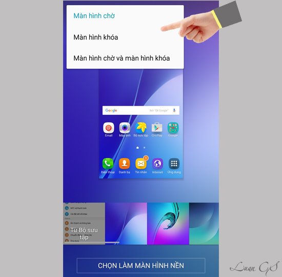 Bạn chọn màn hình cần đặt