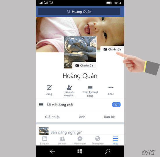 Thay hình ảnh đại diện, ảnh bìa