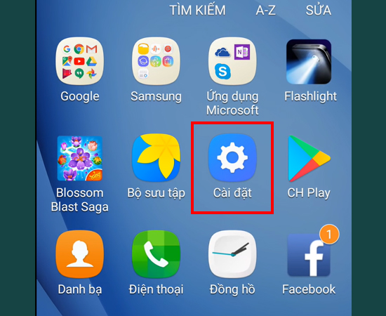 Bước 1: Các bạn chọn vào mục Cài đặt trên điện thoại.