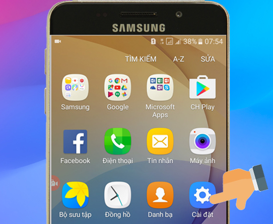 Bước 1: Đầu tiên các bạn vào Cài Đặt.