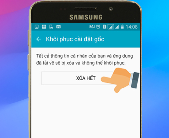 Bước 5: Chọn Xóa hết.