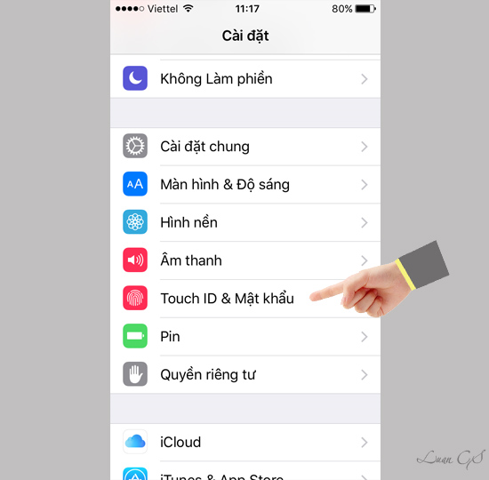 Touch ID và mật khẩu