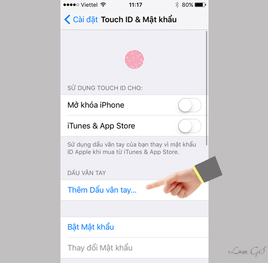 Thêm dấu vân tay