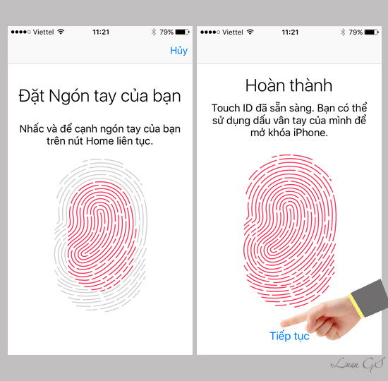 Chạm và nhấc ngón tay liên tục