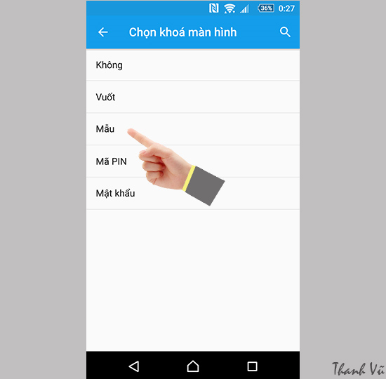 Chọn kiểu khóa màn hình