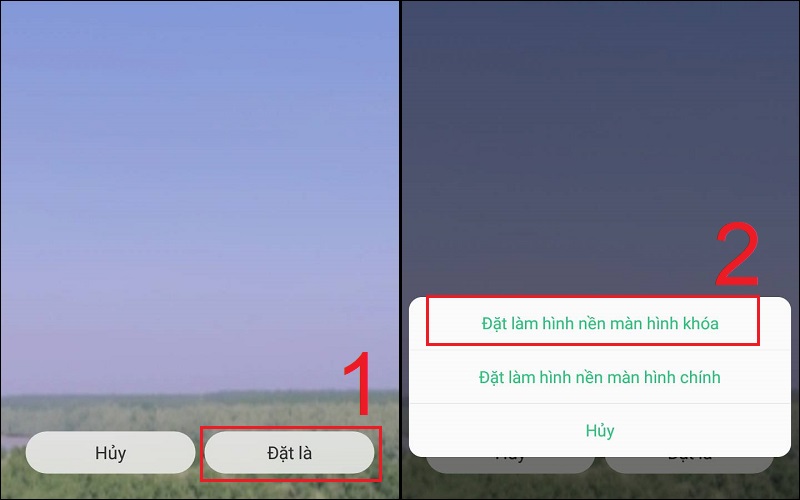Chọn Đặt làm hình nền màn hình khóa sau khi chọn hình ảnh