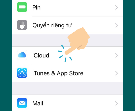 vào iCloud