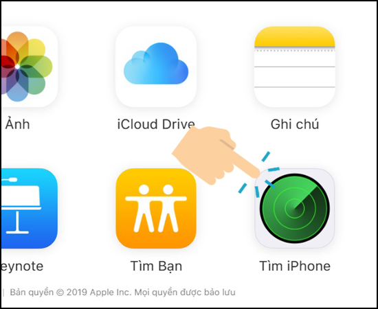 chọn Tìm iPhone 