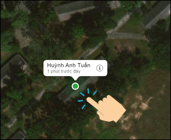 màn hình sẽ xuất hiện vị trí của iPhone bạn