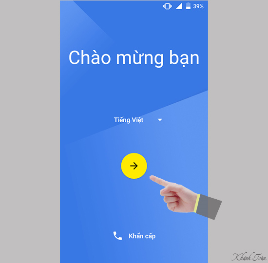 Chọn Tiếng Việt rồi tiếp tục