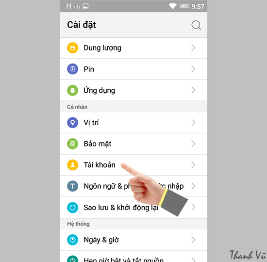 Vào Tài khoản