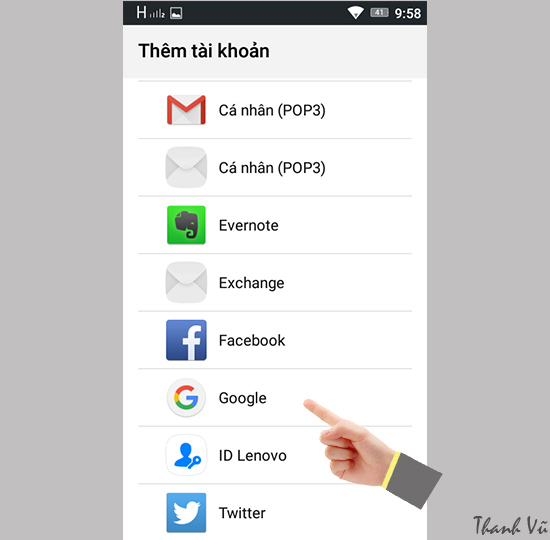 Chọn mục 