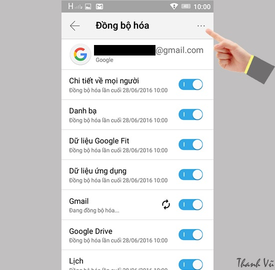 Bấm vào biểu tượng 