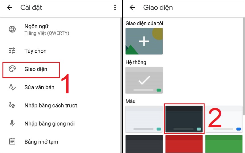 Chọn giao diện khác cho bàn phím của bạn